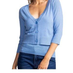 Pink Martini Lyla Cardigan Sweater Set in Blue Size Small